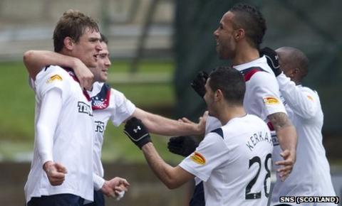 Rangers players celebrating