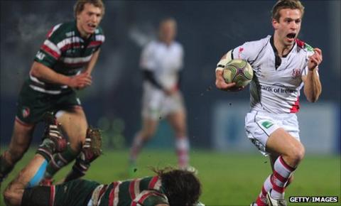 Paul Marshall of Ulster scores a try