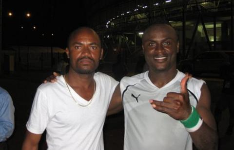 Equatorial Guinea defender Laurence Doe and his brother Prince Diligent Doe