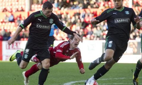 Peter Pawlett was deemed to have dived to win a penalty for Aberdeen