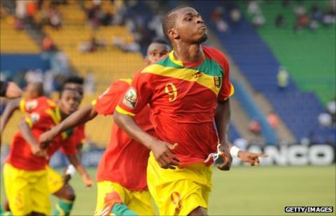 Guinea striker Sadio Diallo is the scorer of two goals in his side's 6-1 thumping of Botswana