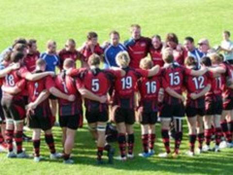 Jersey team huddle