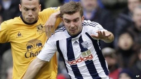West Bromwich Albion's James Morrison (right)