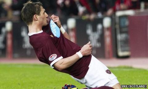 Hearts midfielder Rudi Skacel