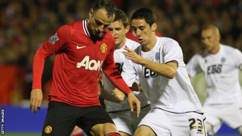 Peter Vincenti against Man Utd