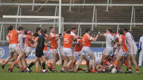 A brawl broke out at the Athletic Grounds