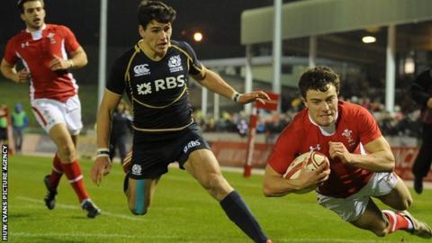 Luke Morgan scores for Wales U20