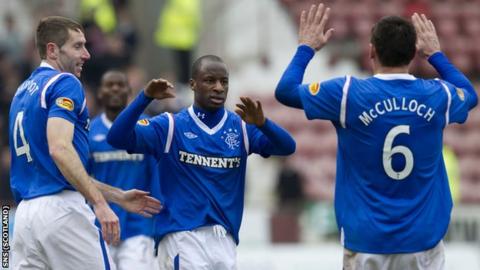 McCulloch (right) put Rangers 2-1 ahead at East End Park