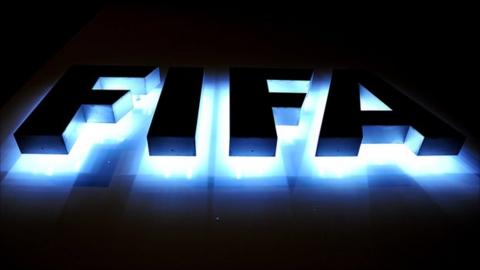 The Fifa logo outside Fifa headquarters in Switzerland