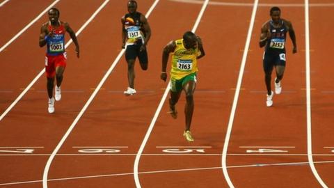 Usain_Bolt win 100m final at Beijing 2008