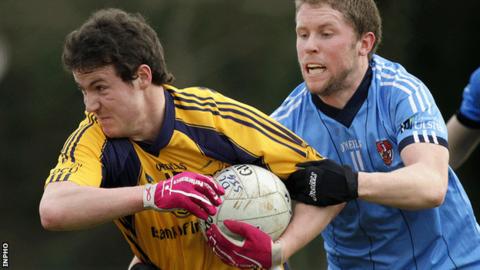 DCU's Antoin McFadden burst away from UUJ's Peter Hughes in last year's Sigerson Cup semi-final