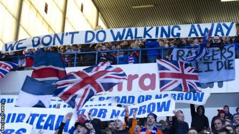 Rangers fans at Ibrox