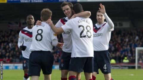 Davis, Little and Kerkar all scored for Rangers at Caledonian Stadium