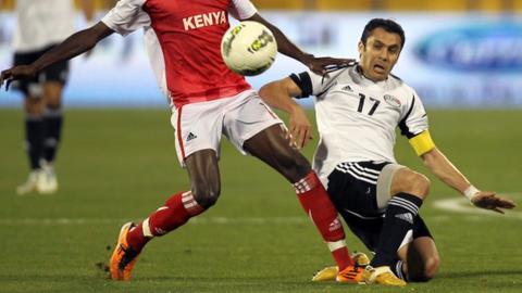 Ahmed Hassan wins his 179th international cap against Kenya