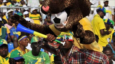 A fan of Gabon's Panthers