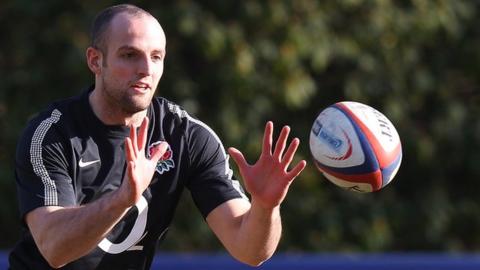 Charlie Sharples pictured training with England this week