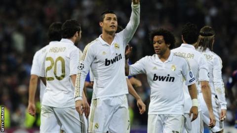 Cristiano Ronaldo celebrates scoring for Real Madrid