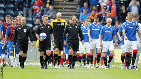 Rangers played Linfield in a pre-season friendly in July 2011