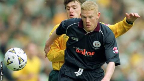 Gary Holt in action for Kilmarnock during the 2001 League Cup final