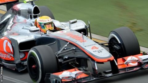 Lewis Hamilton drives in Australia