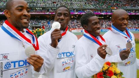 Darren Campbell, Dwain Chambers, Christian Malcolm and Marlon Devonish