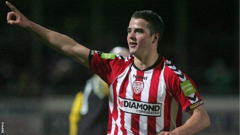 Stephen McLaughlin scored Derry's second goal at the Brandywell