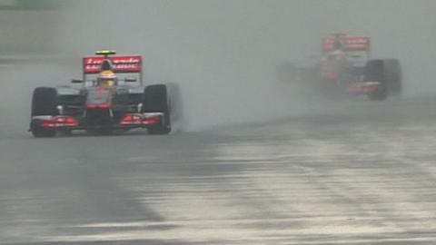 Lewis Hamilton leads Jenson Button in Malaysia