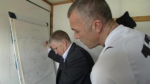 Martin Ling and Shaun Taylor prepare their tactics