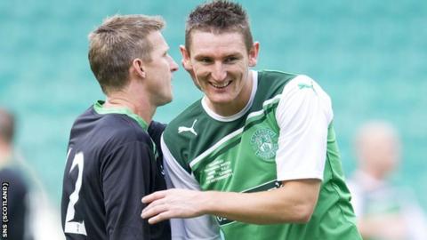 Scott (right) has not played for Hibs since 22 February