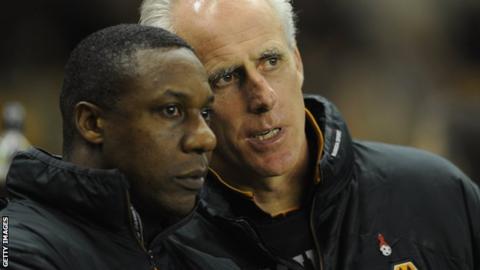 Former Wolves manager Mick McCarthy with current boss Terry Connor