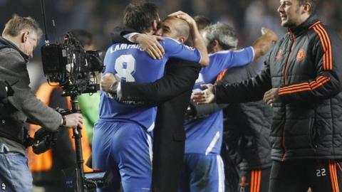 Chelsea midfielder Frank Lampard and manager Roberto di Matteo