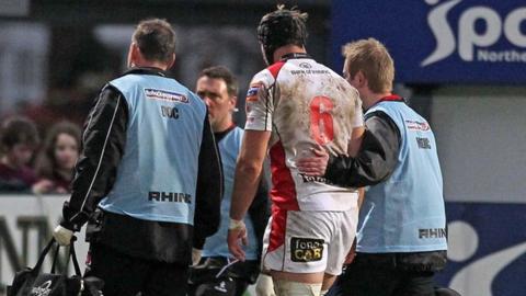 Stephen Ferris limps off against Aironi