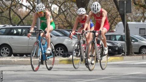 Aileen Morrison (left) in action in Portugal