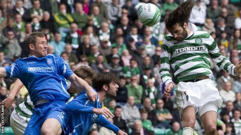Georgios Samaras headed Celtic in front against St Johnstone on Sunday