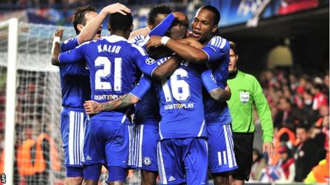 Chelsea celebrate their victory over Benfica