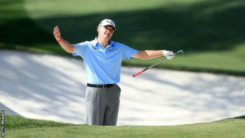 Lawrie shows his frustration on the final day at the Masters