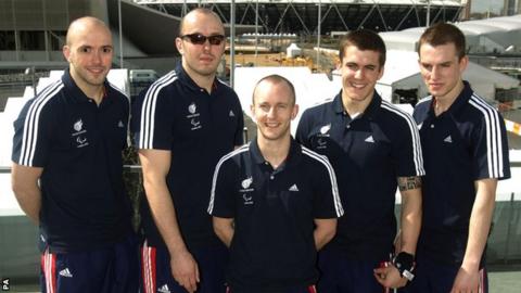 Great Britain"s Paralympics Judo team Sam Ingram, Joe Ingram, Ben Quilter, Dan Powell and Marc Powell