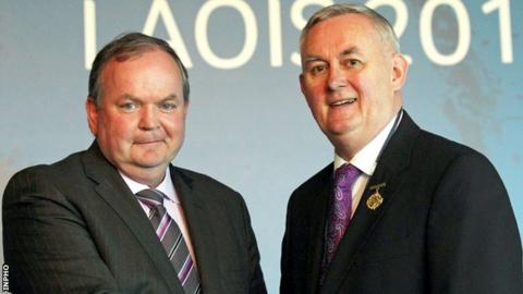 Liam O'Neill took over the GAA presidency from Christy Cooney on Saturday