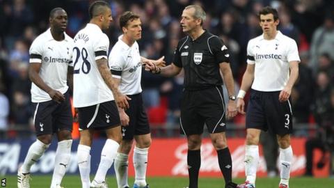 Spurs were on the receiving end of a debatable decision by referee Martin Atkinson in the FA Cup semi-final
