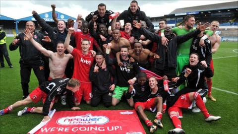 Charlton players celebrate