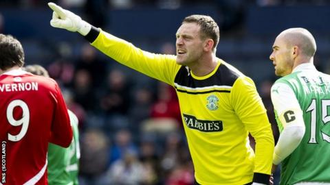 Hibernian goalkeeper Graham Stack