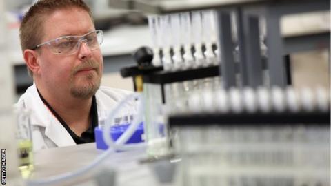 Analyst Damon Maheux works in the anti-doping laboratory which will test athlete’s samples from the London 2012 Games