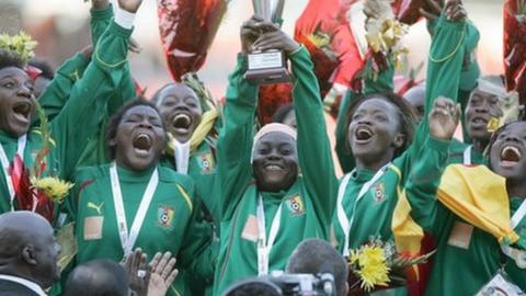 Cameroon women's team winning All Africa Games gold