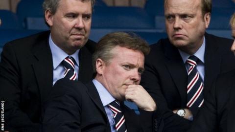 Rangers owner Craig Whyte flanked by Gary Withey and Phil Betts