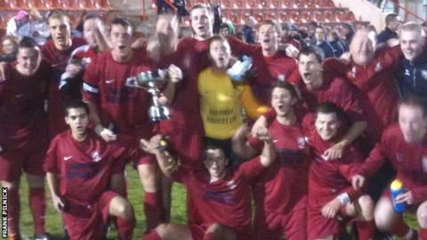 St Brelade celebrate their Touzel Trophy win