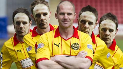 Partick Thistle captain Alan Archibald (centre) and team-mates