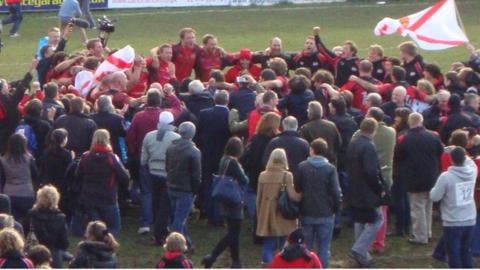 Jersey celebrate promotion
