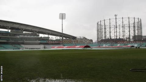 Covers in place at The Oval