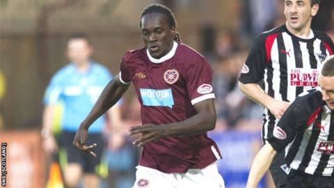 Hearts forward David Obua