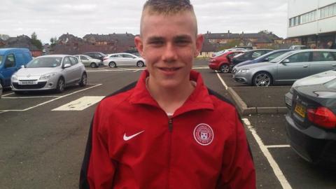 Hill, who hopes to be going places, in the New Douglas Park car park